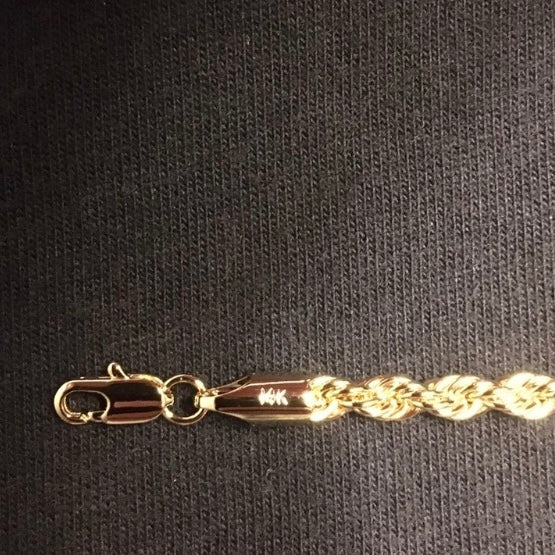 Gold Layered Chain Rope Chain Necklace 20in 4mm