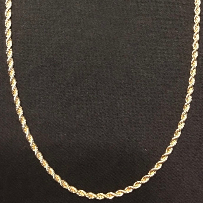 Gold Layered Chain Rope Chain Necklace 20in 4mm
